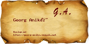Georg Anikó névjegykártya